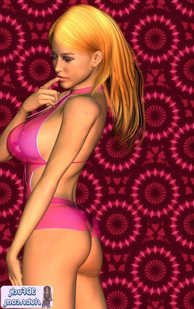 16P Toon girl in pink lingerie poses