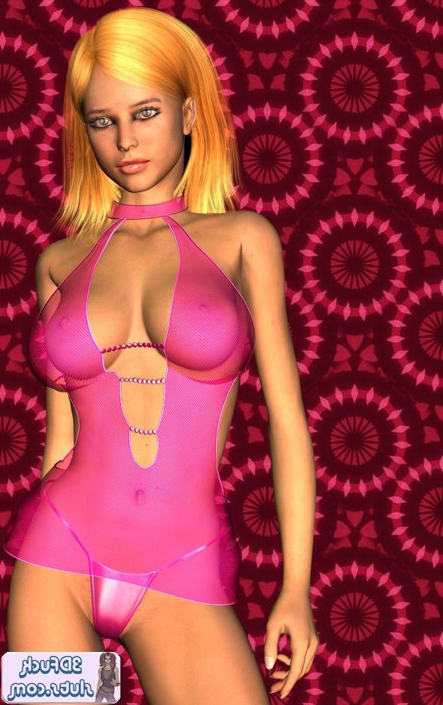 16P Toon girl in pink lingerie poses