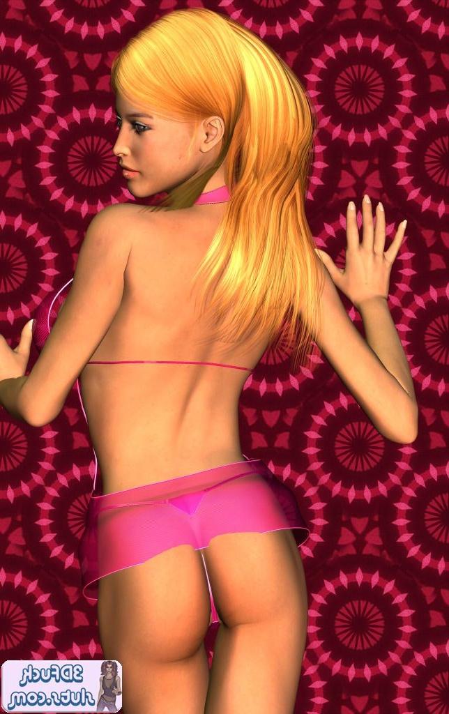 16P Toon girl in pink lingerie poses