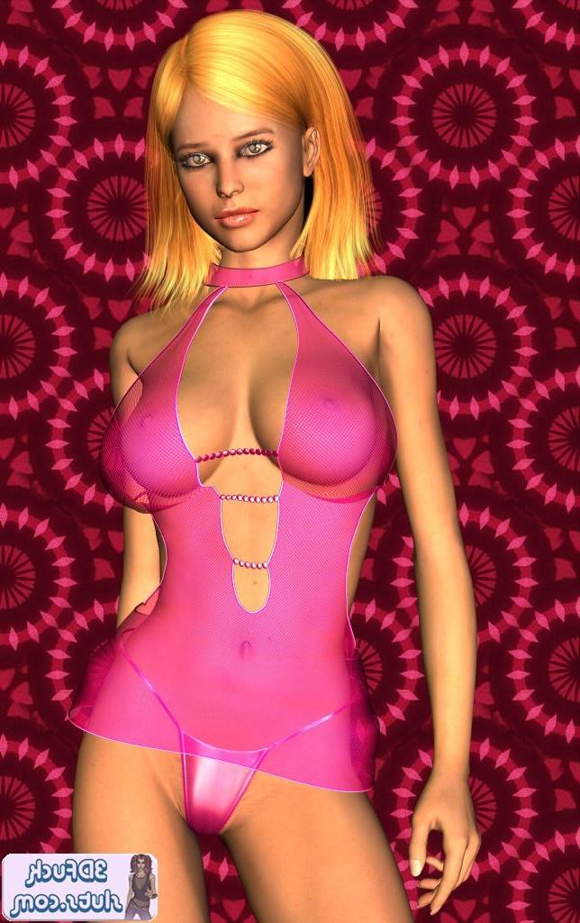 16P Toon girl in pink lingerie poses