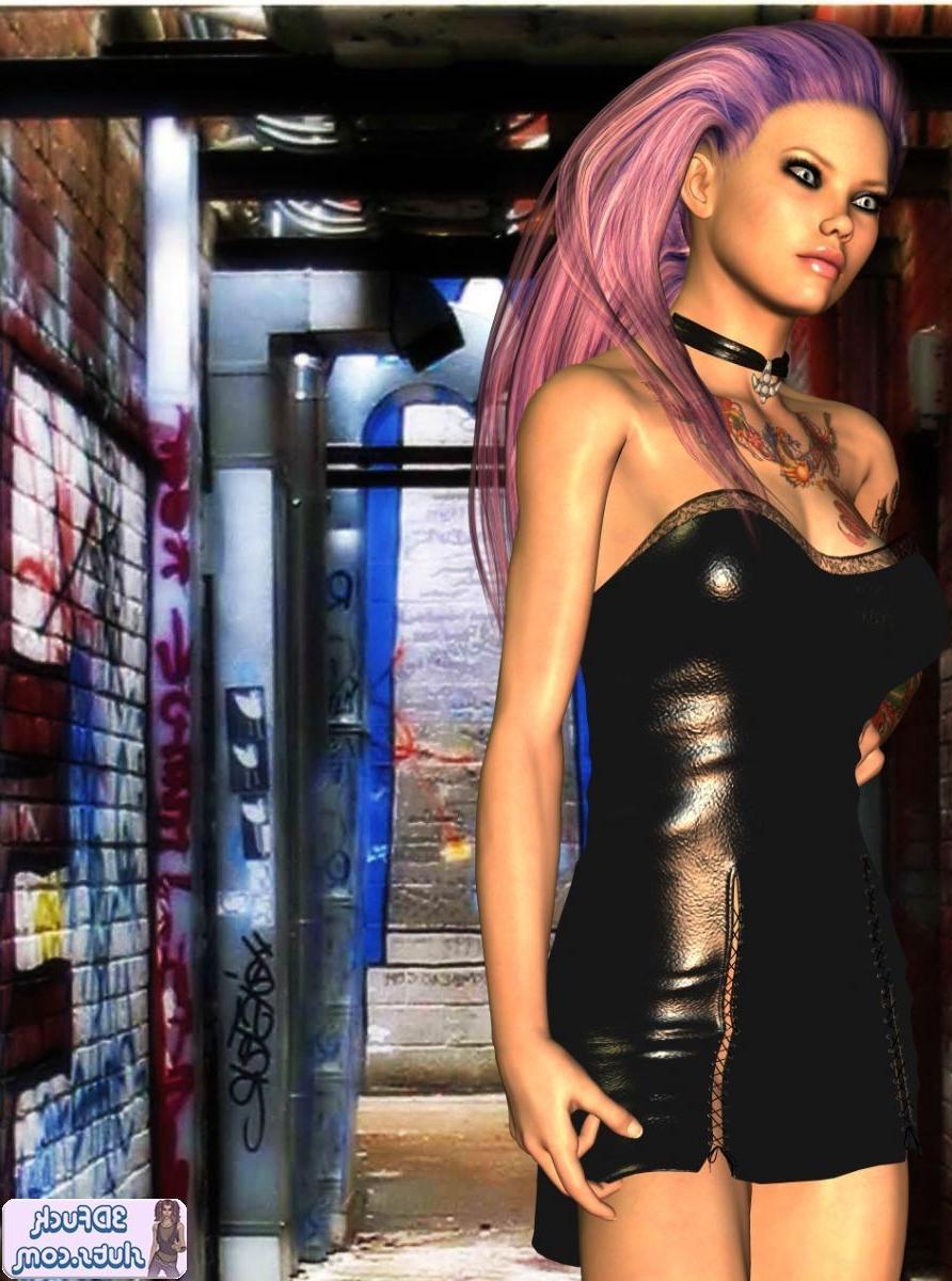 16P Tattooed punk toon in a dress