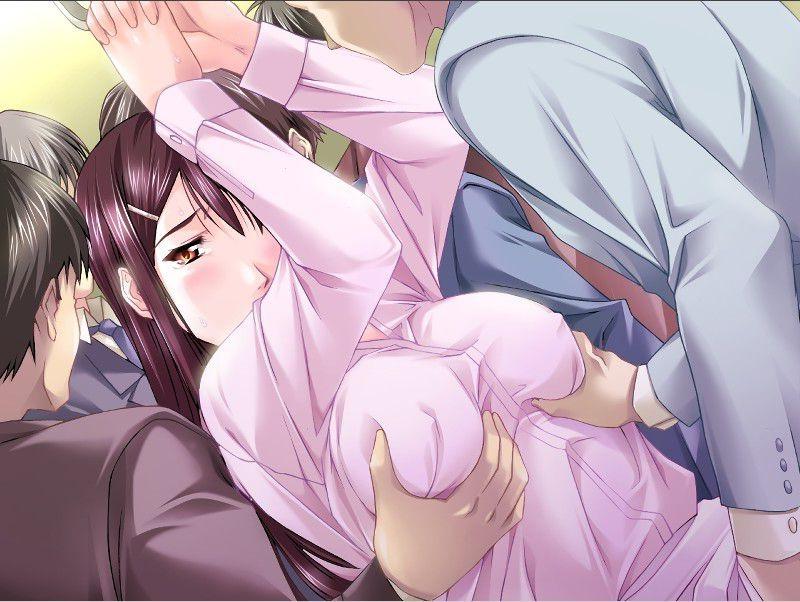 14P Perverts grab and squeeze innocent girls plump tits on train
