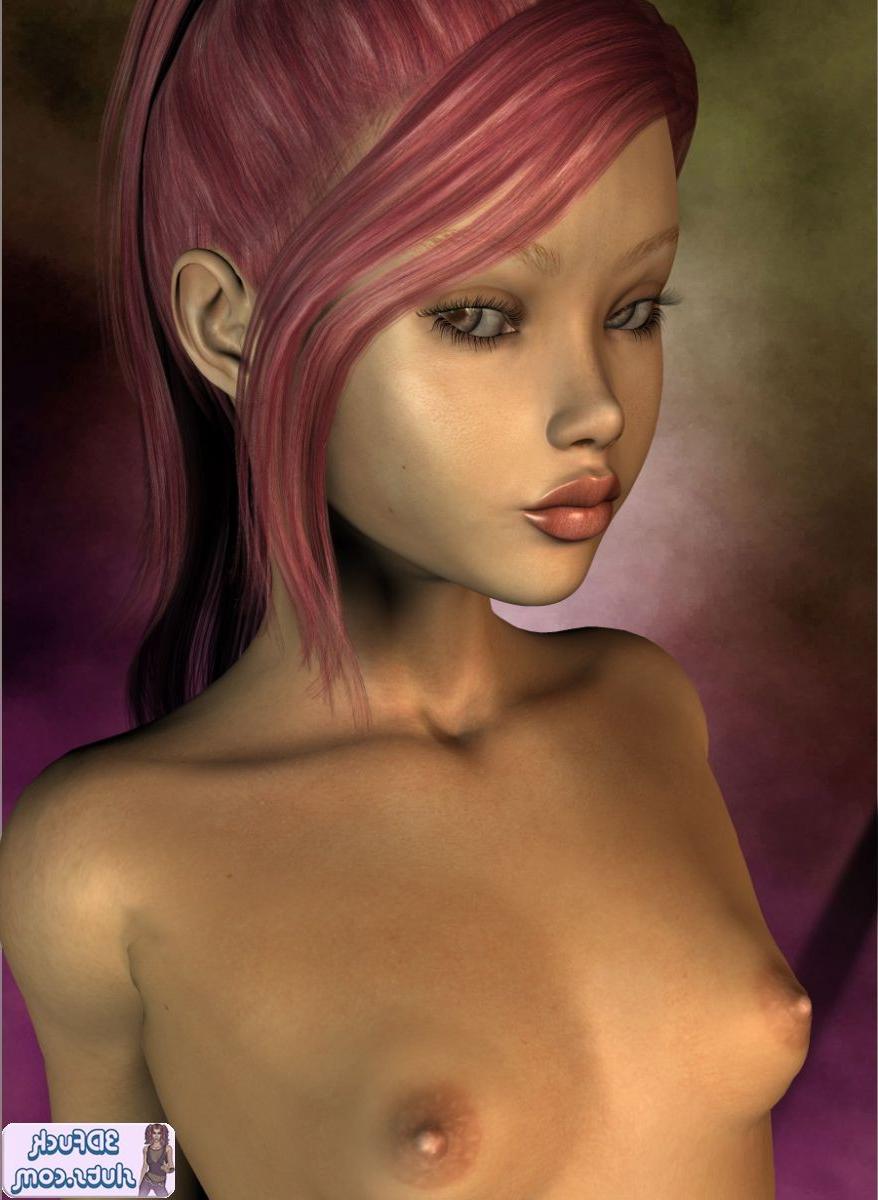 16P 3D toon with tiny pointy tits showing pussy