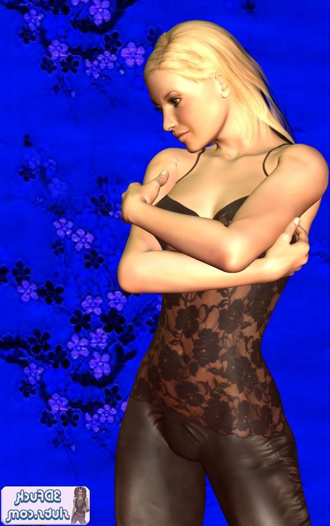 16P Toon girl in black lingerie