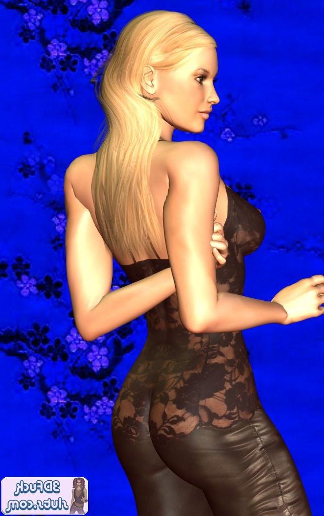 16P Toon girl in black lingerie