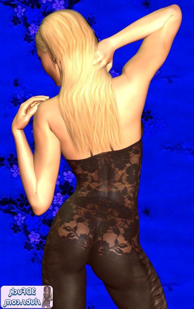 16P Toon girl in black lingerie