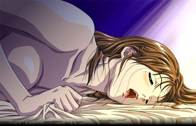 15P Two green haired hentai babes kissing with lust
