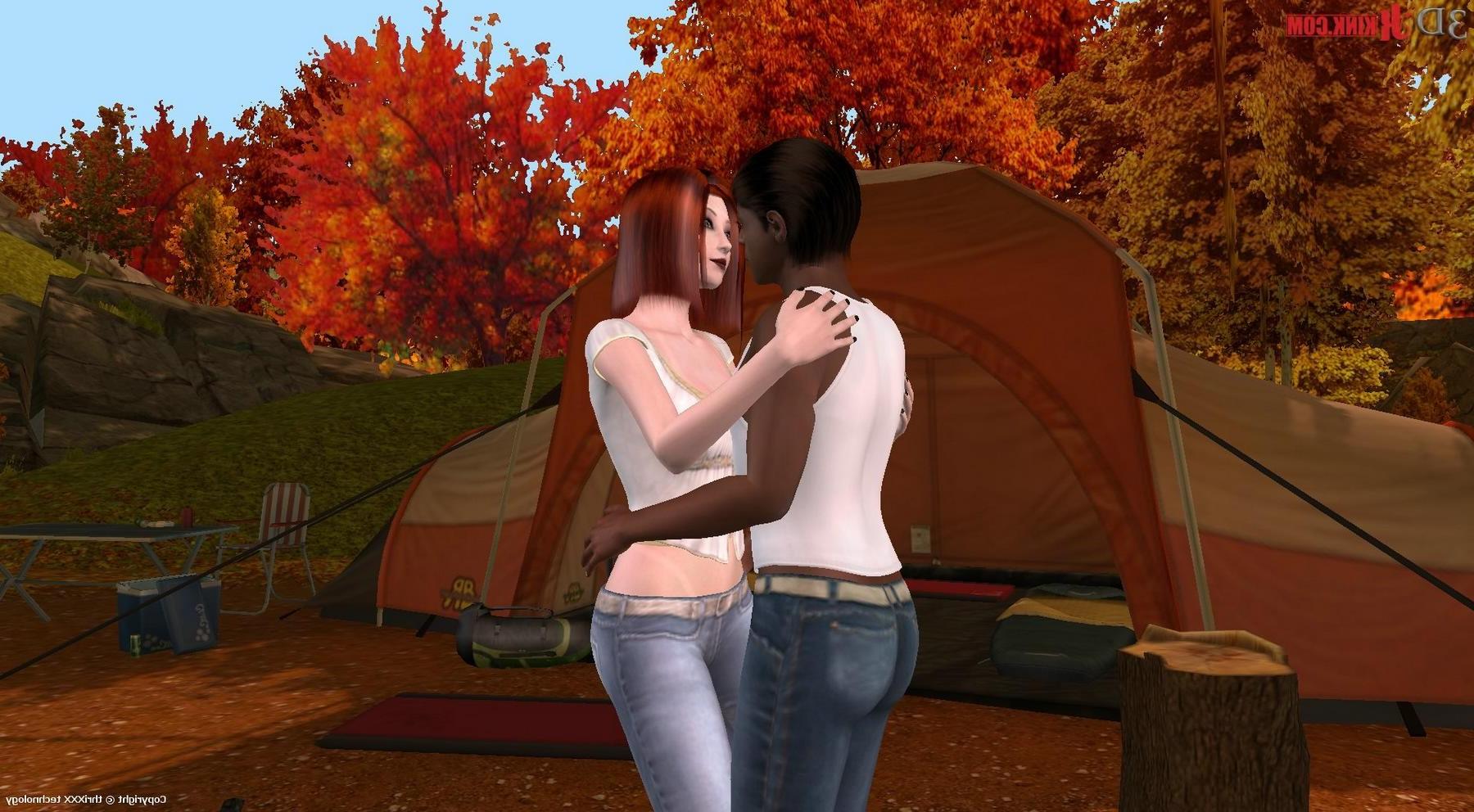 24P Interracial outdoor sex created in interactive 3D game