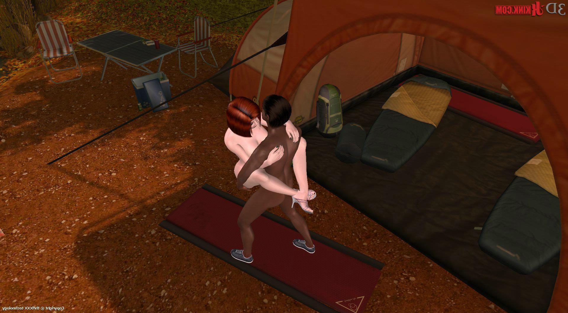 24P Interracial outdoor sex created in interactive 3D game