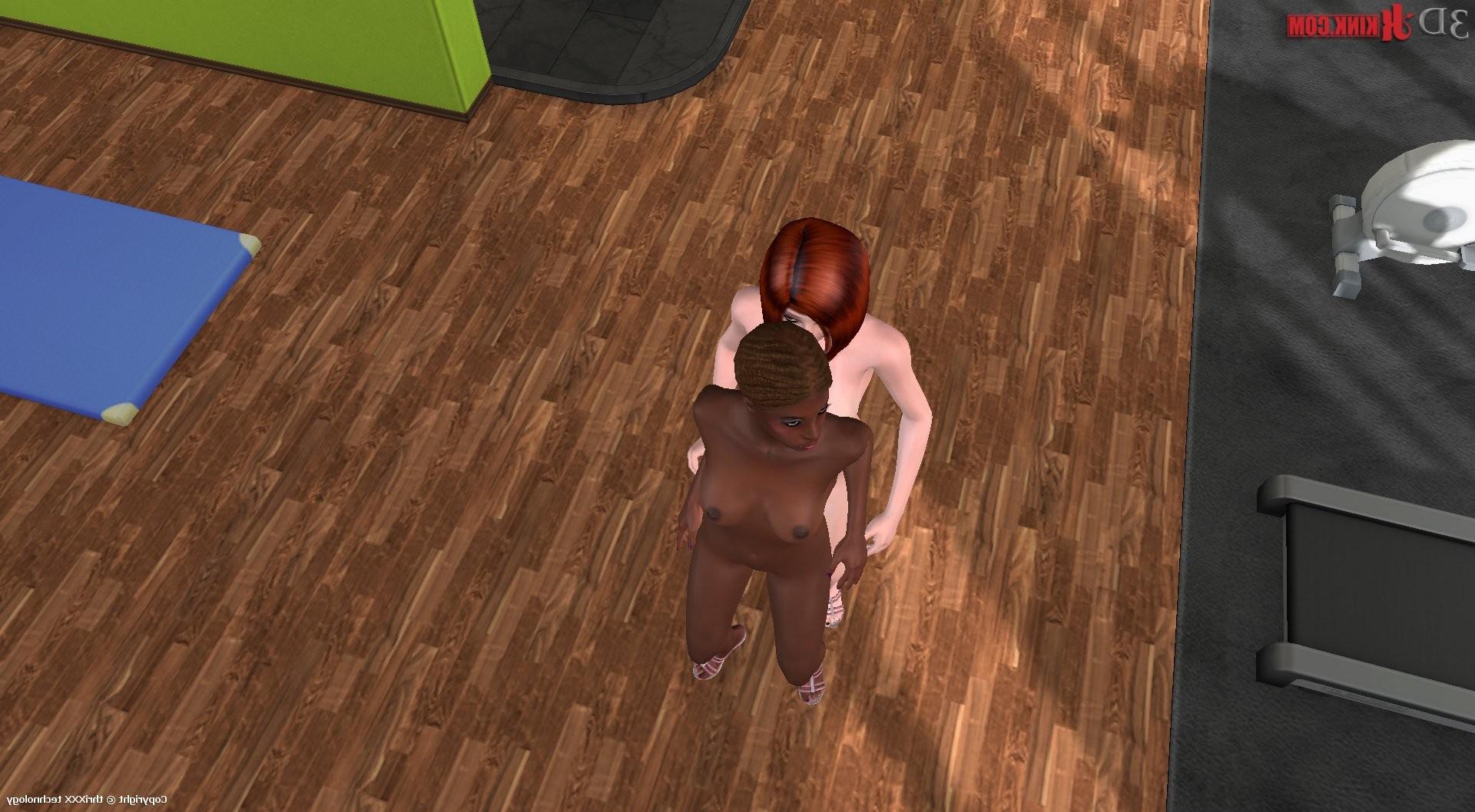 24P Interracial lesbian sex created in virtual fetish 3d sex game!