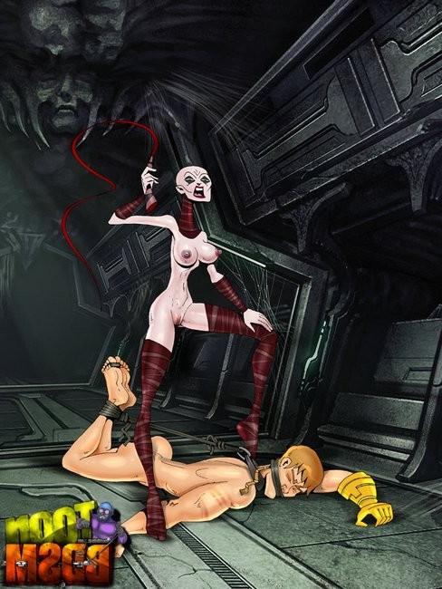 12P Unlucky toon dom gets trampled by slavegirl