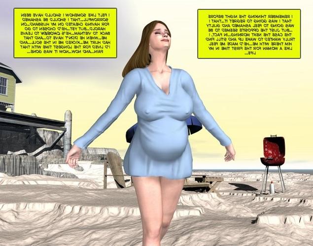 16P Public nude of 3D pregnant mom