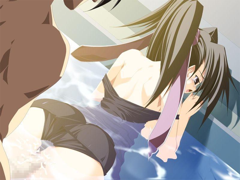 14P Young busty secretary in swimsuit gets fucked in a public pool