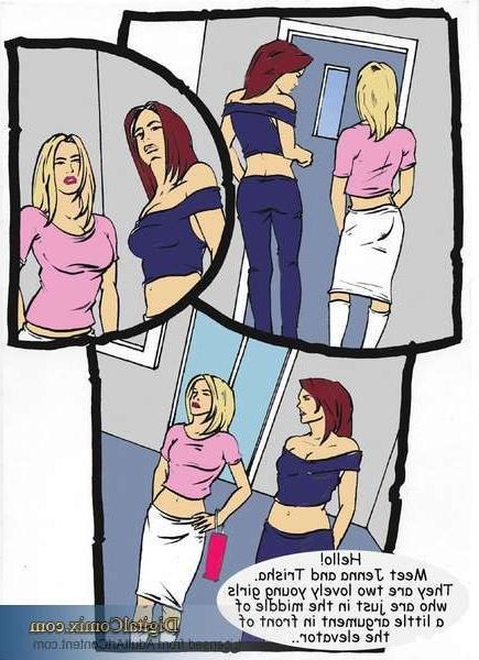 12P Two girl friends stood outside an elevator and arguing how the one friend is a s