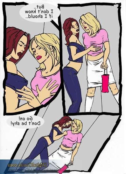 12P Two girl friends stood outside an elevator and arguing how the one friend is a s