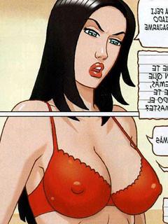 12P Sexy comics brunette dominates a well-hung dude