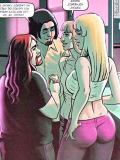 12P Playful comics lovers get their desires satisfied