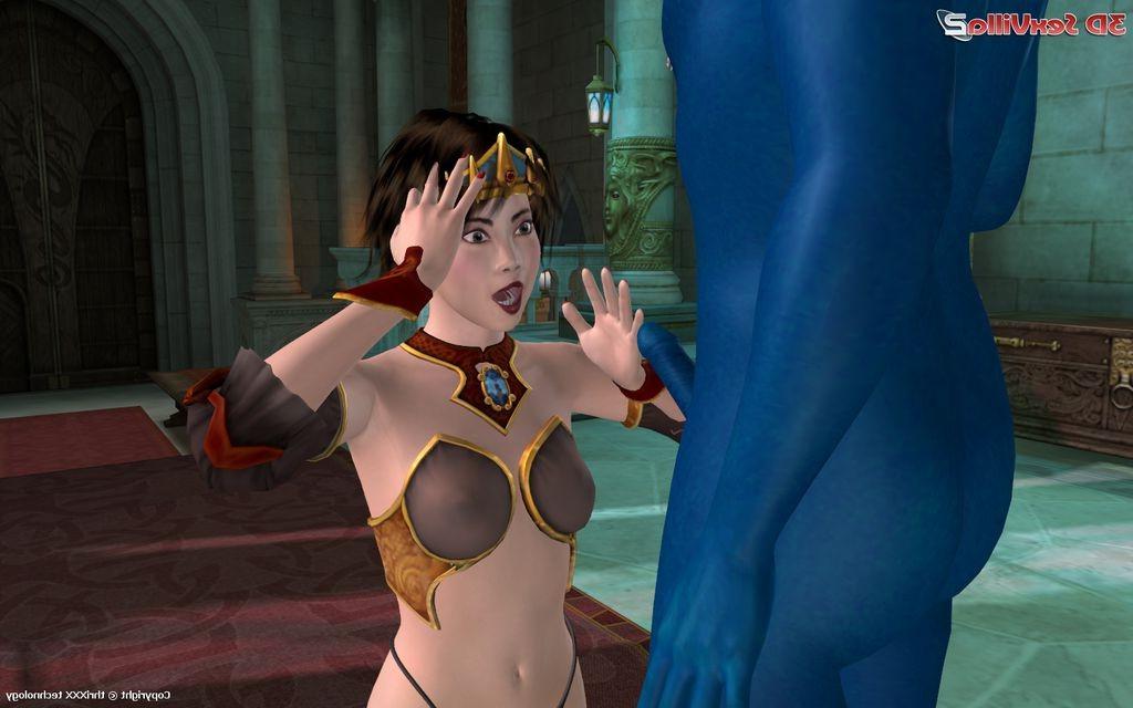 16P Demon puts a queen on a cross to fuck her holes