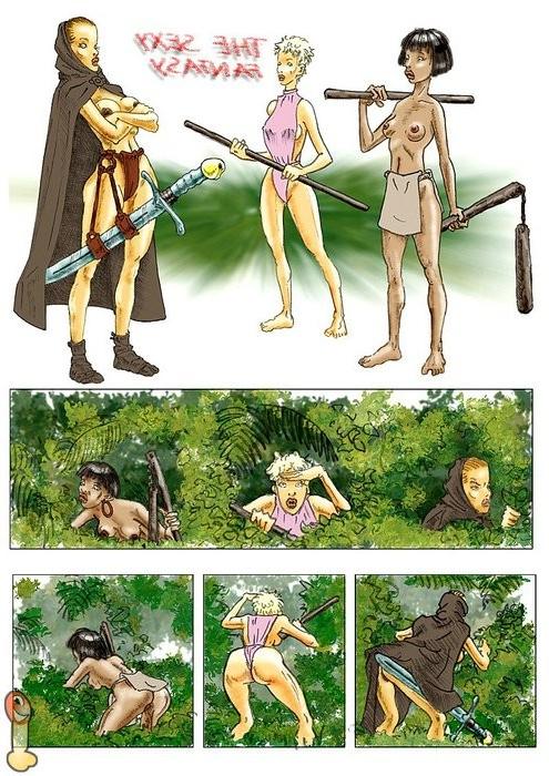 10P Three gorgeous warrior princesses shagged by gorillas