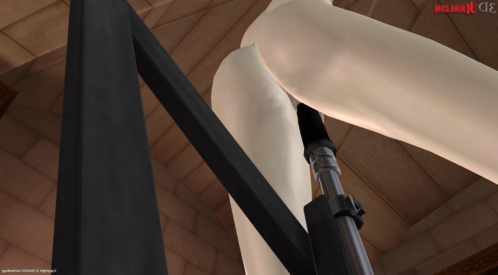 24P Sexy babe gets fucked by dildo machine - virtual 3D scene