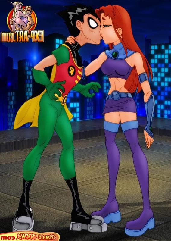 8P Robin and Starfire fucking