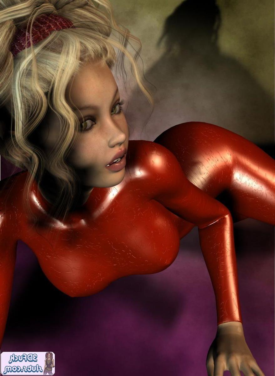 16P Toon in shiny red bodysuit