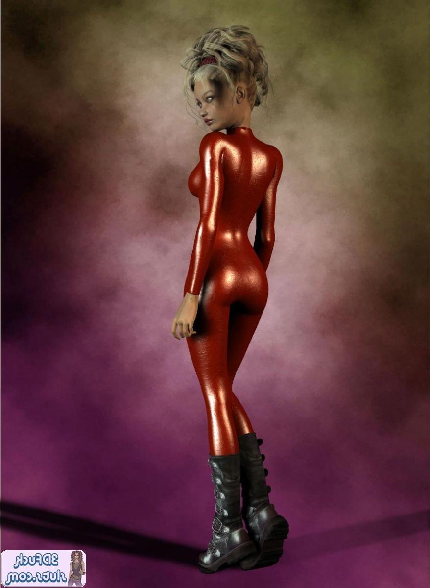 16P Toon in shiny red bodysuit