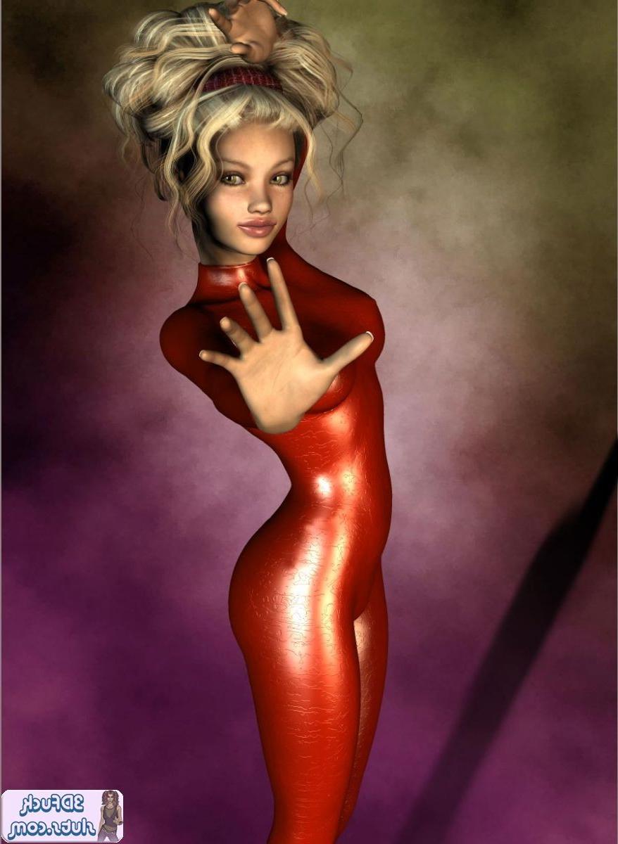16P Toon in shiny red bodysuit