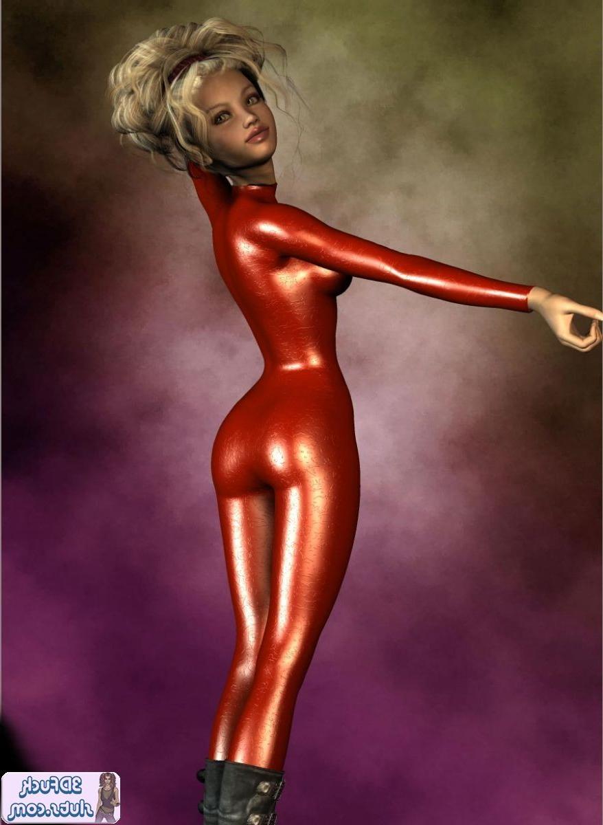 16P Toon in shiny red bodysuit