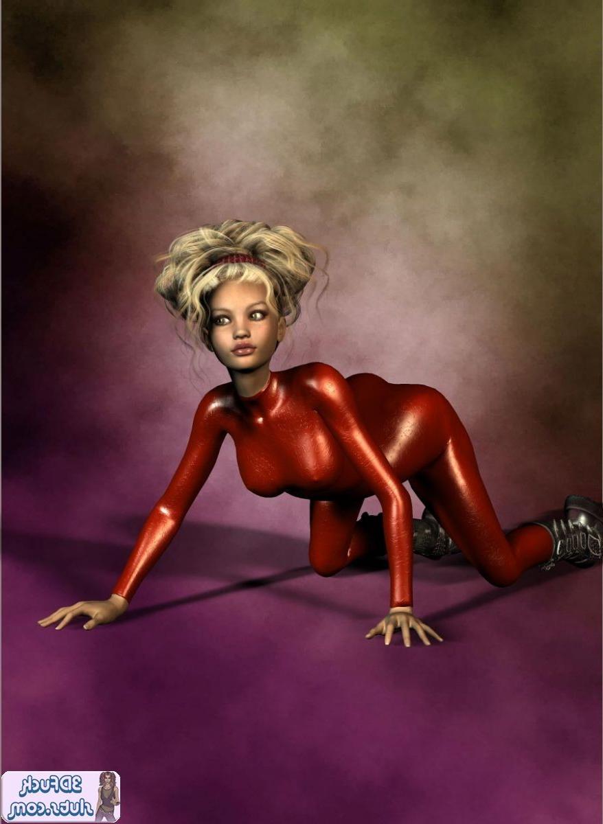 16P Toon in shiny red bodysuit