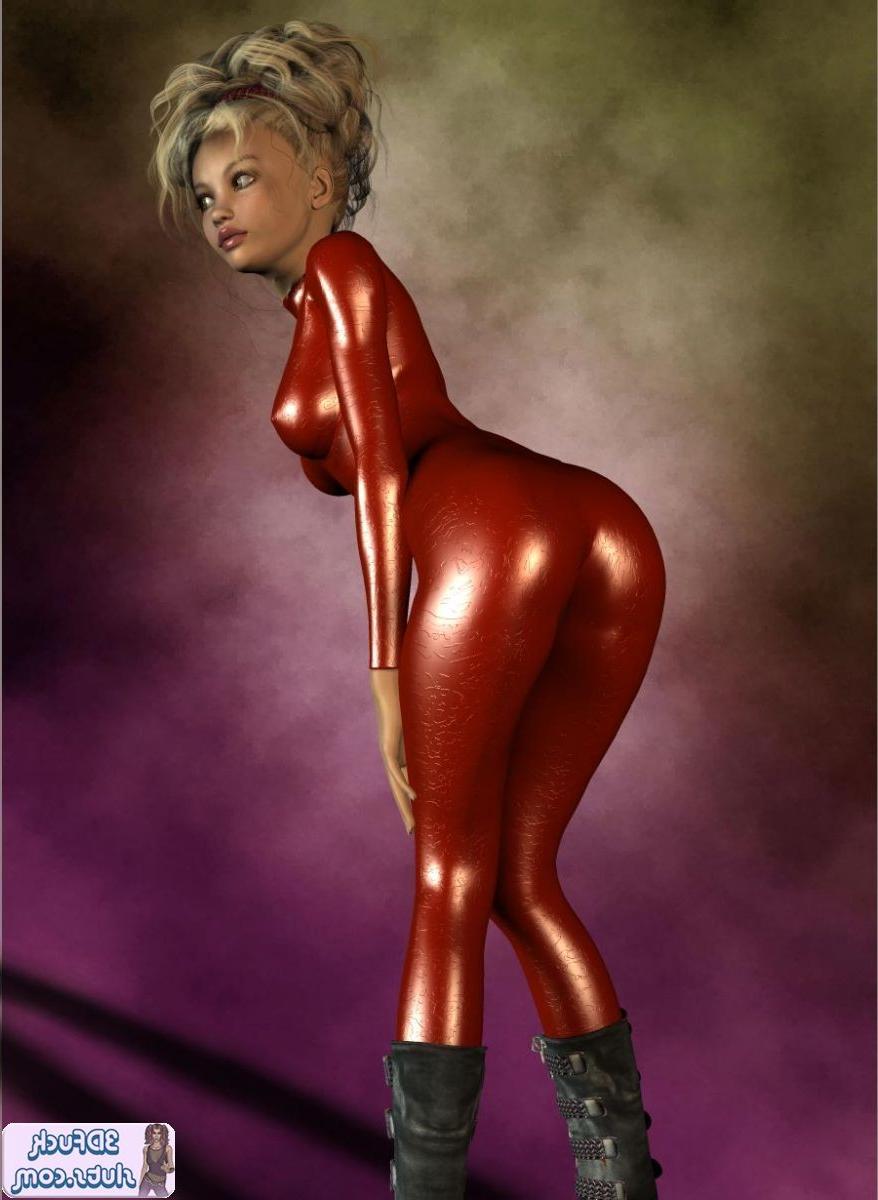 16P Toon in shiny red bodysuit