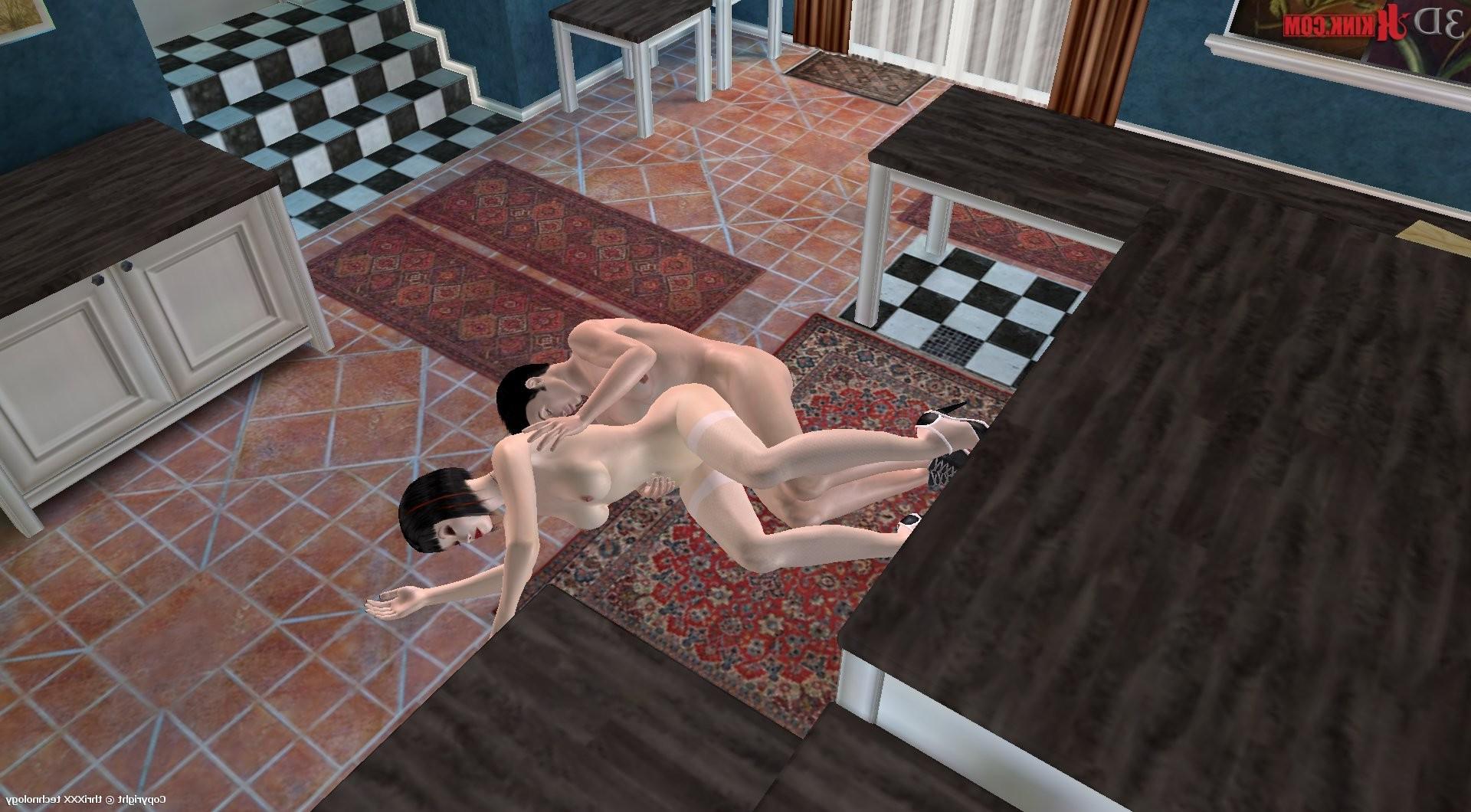 24P Hardcore sex in kitchen created in virtual fetish 3d sex game!