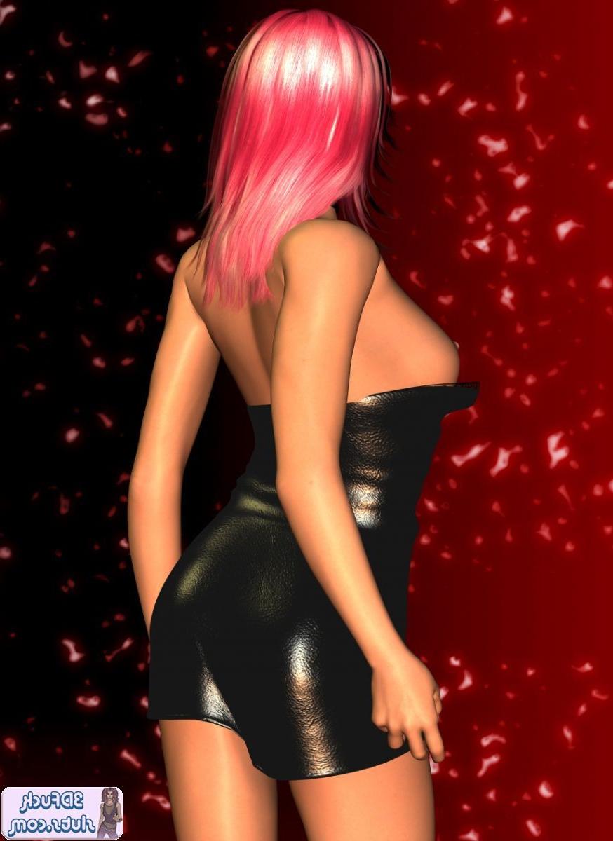 16P Sexy toon girl in black dress