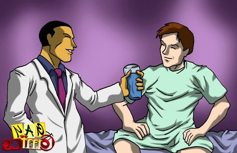 12P Kinky queer doc milks his patients shaft with his mouth