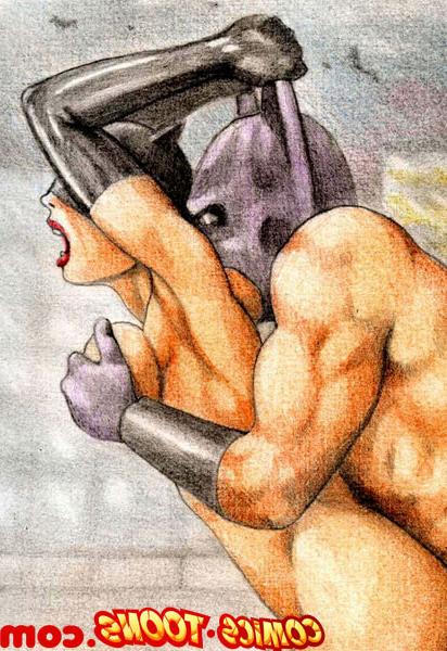 12P Catgirls pussy and ass take a huge Batmans cock
