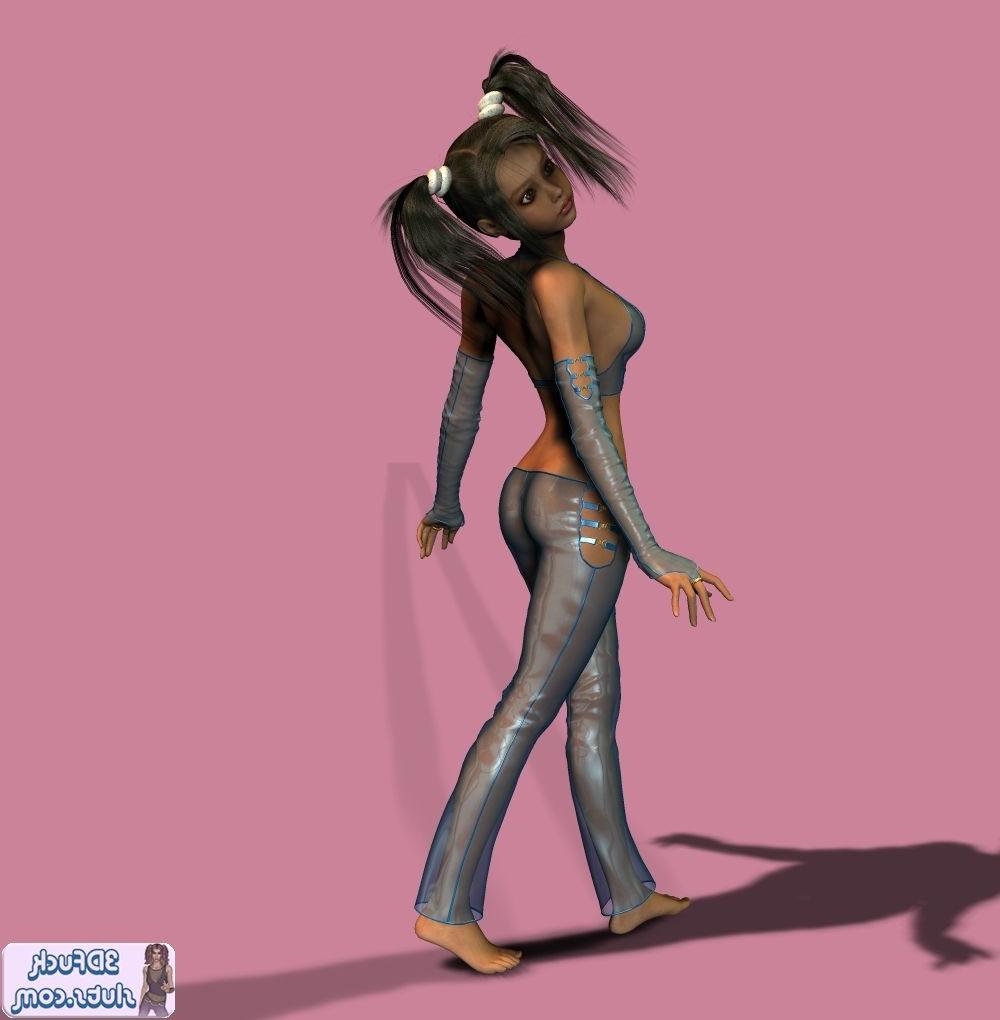 16P Cute toon with pigtails in shiny clothes