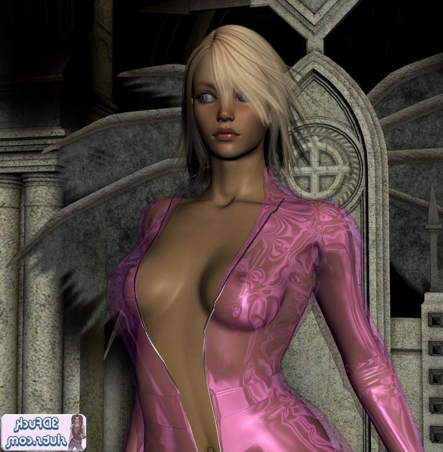 16P Sexy toon babe in see through shiny outfit