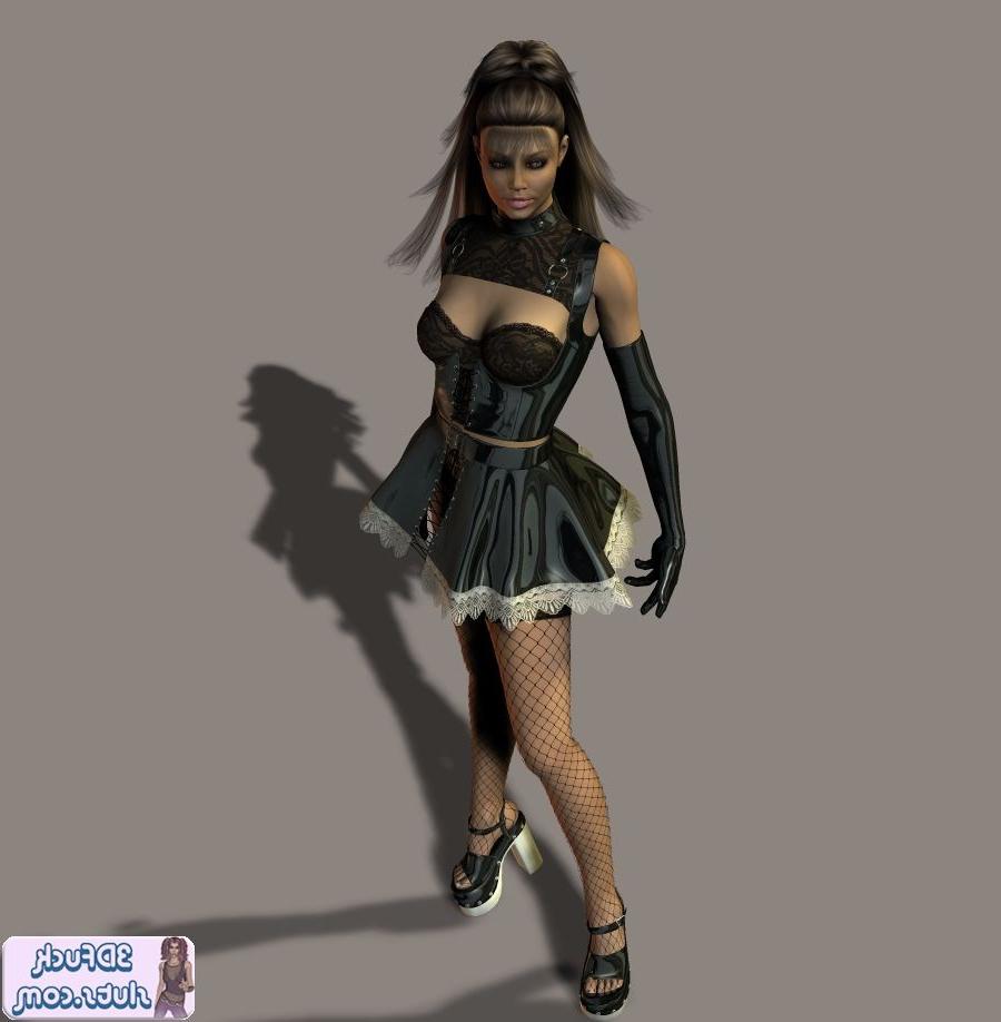 16P Naughty toon girl in maid uniform stripping