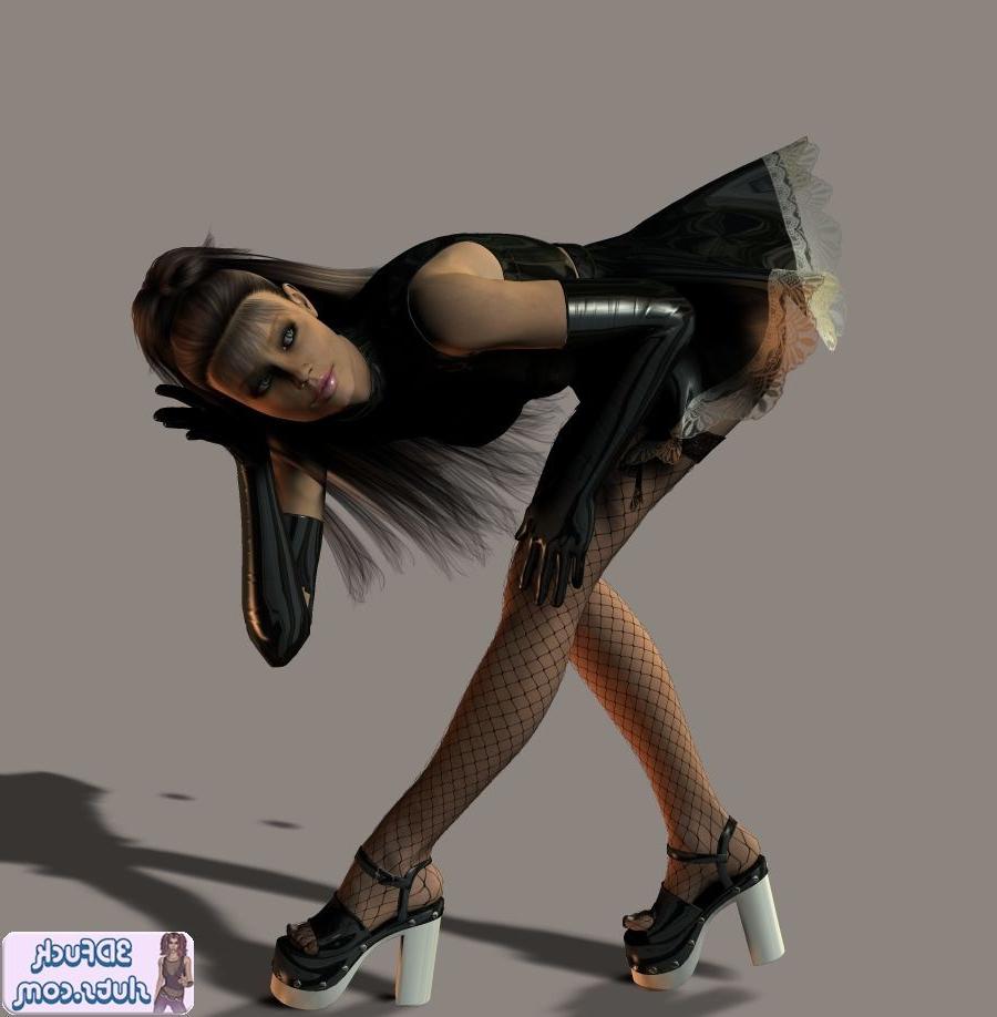 16P Naughty toon girl in maid uniform stripping
