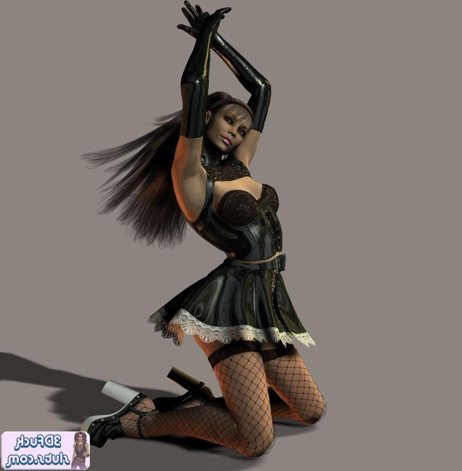 16P Naughty toon girl in maid uniform stripping