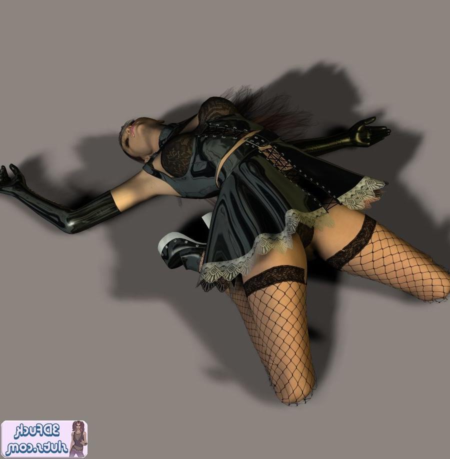 16P Naughty toon girl in maid uniform stripping