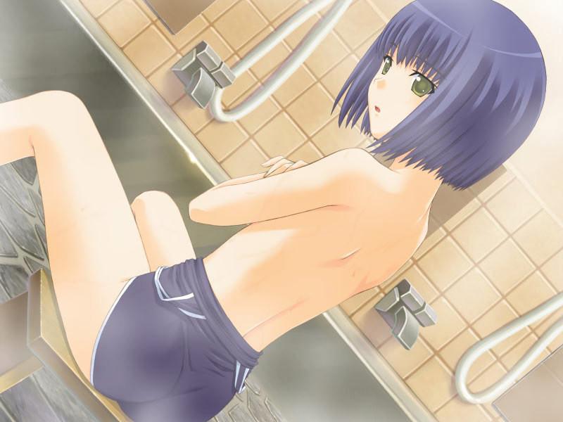 20P Shy hentai schoolgirls pull down their panties and go topless
