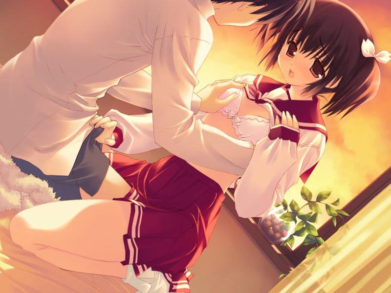 20P Shy little hentai schoolgirls with big tits in short skirts