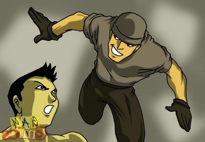 16P Gay cartoon with perverted thief