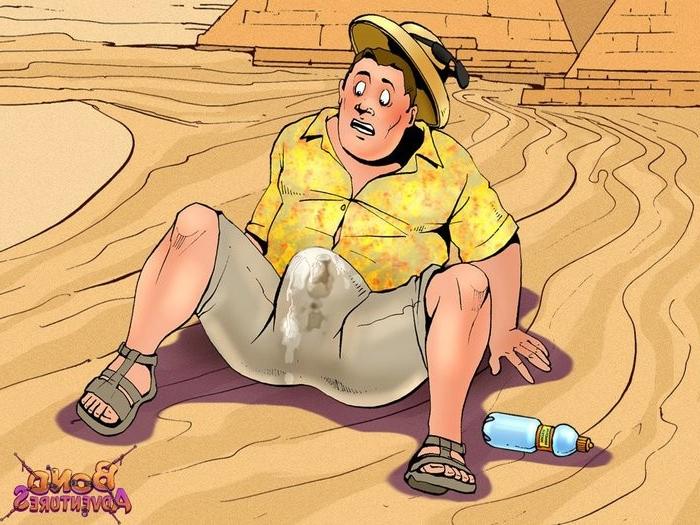 16P Egyptians crying, bruce bond made cartoon bondage with them