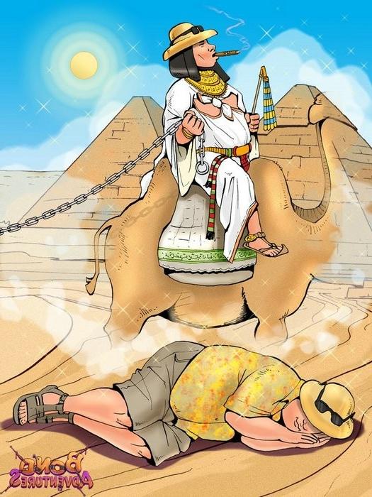 16P Egyptians crying, bruce bond made cartoon bondage with them