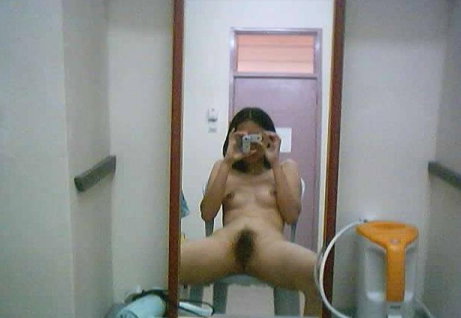 16P Asian coed goes full nude in couch shows squeezable tits