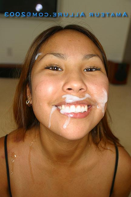 16P Asian cocksucker get cum all over her face