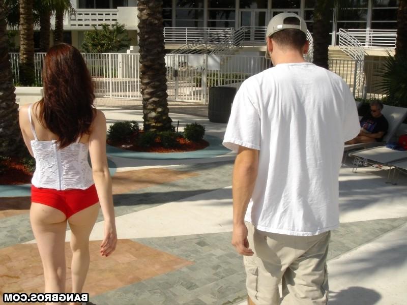 15P red thong vixen has major camel toe and a sexy deep throat