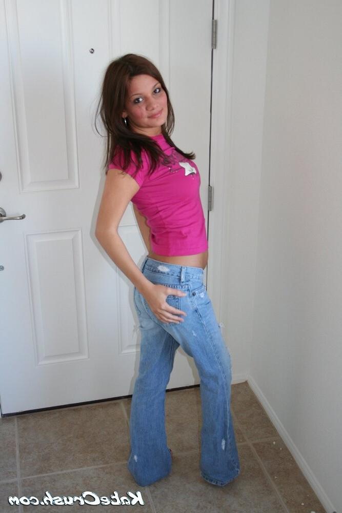 16P Sexy teen Kate shows off her hot pink thongs